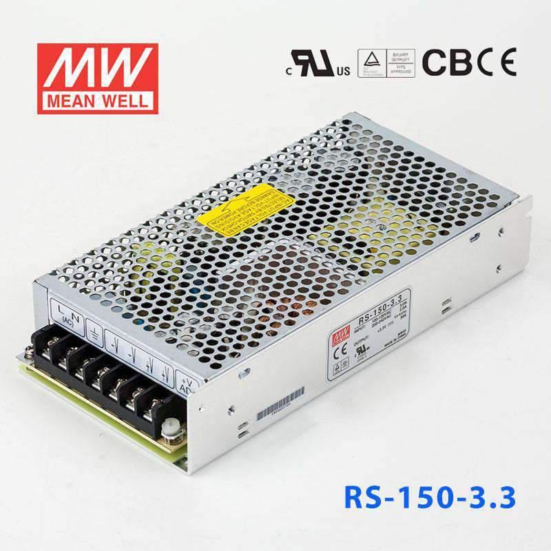 Mean Well RS - 150 - 3.3 Power Supply 150W 3.3V - RS - 150 - 3.3 - powersupplymall.com