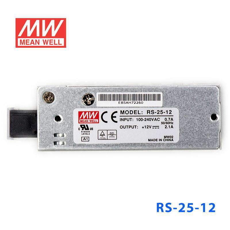 Mean Well RS - 25 - 12 Power Supply 25W 12V - RS - 25 - 12 - powersupplymall.com