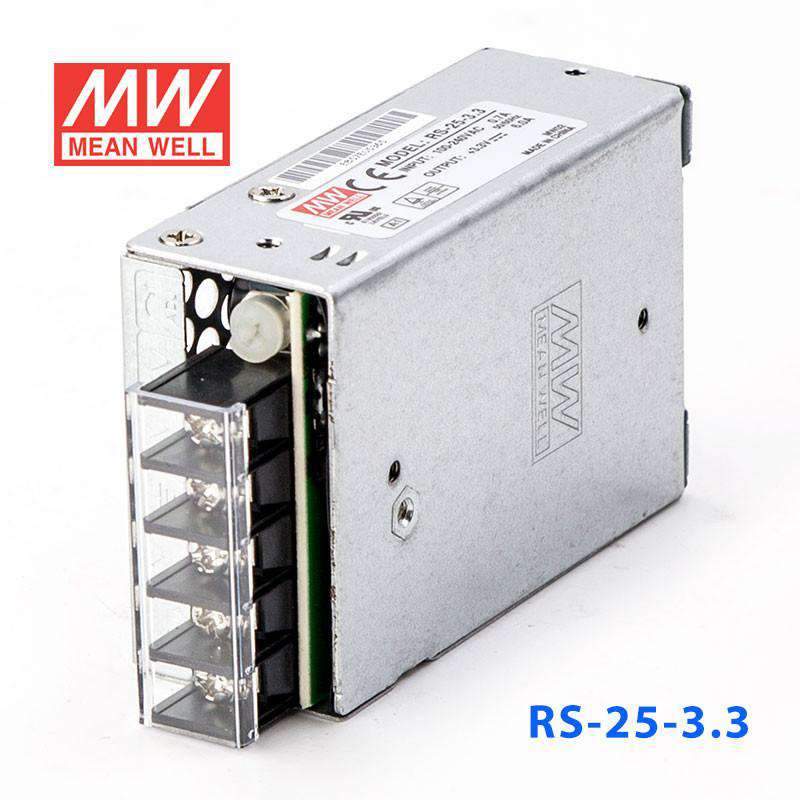Mean Well RS - 25 - 3.3 Power Supply 25W 3.3V - RS - 25 - 3.3 - powersupplymall.com