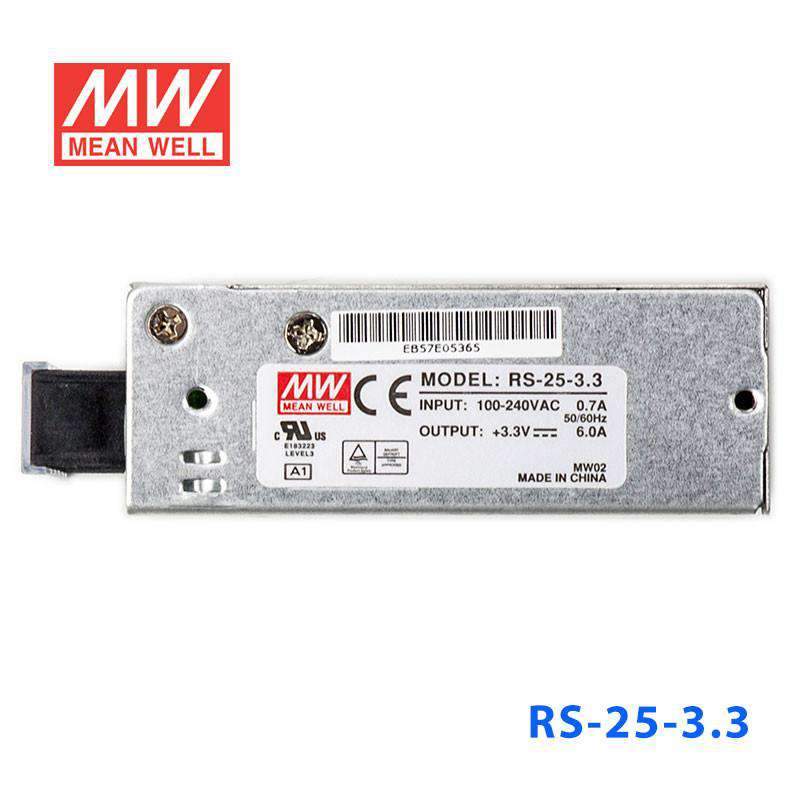 Mean Well RS - 25 - 3.3 Power Supply 25W 3.3V - RS - 25 - 3.3 - powersupplymall.com