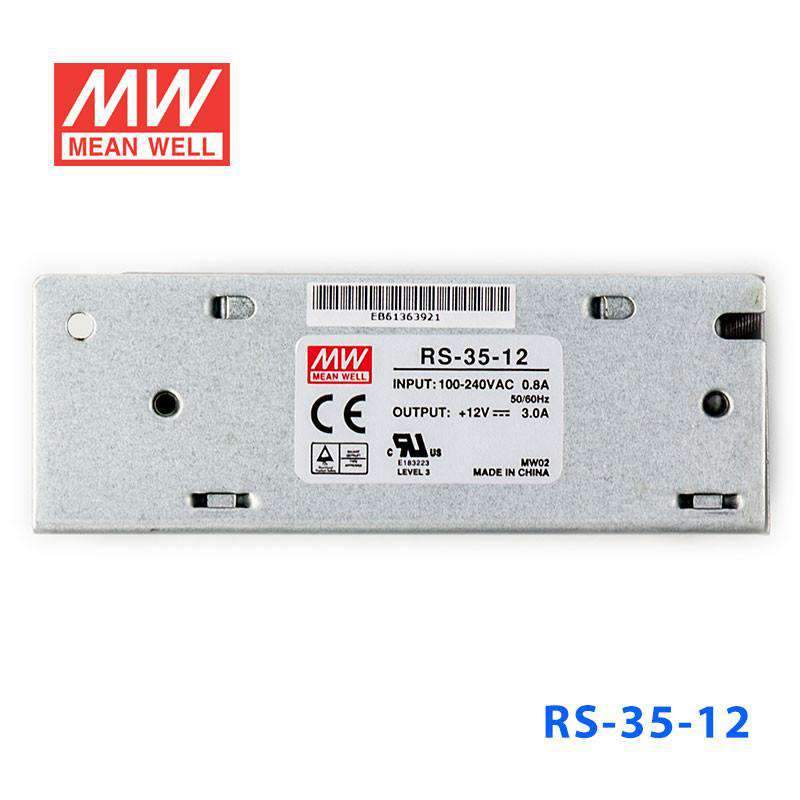 Mean Well RS - 35 - 12 Power Supply 35W 12V - RS - 35 - 12 - powersupplymall.com