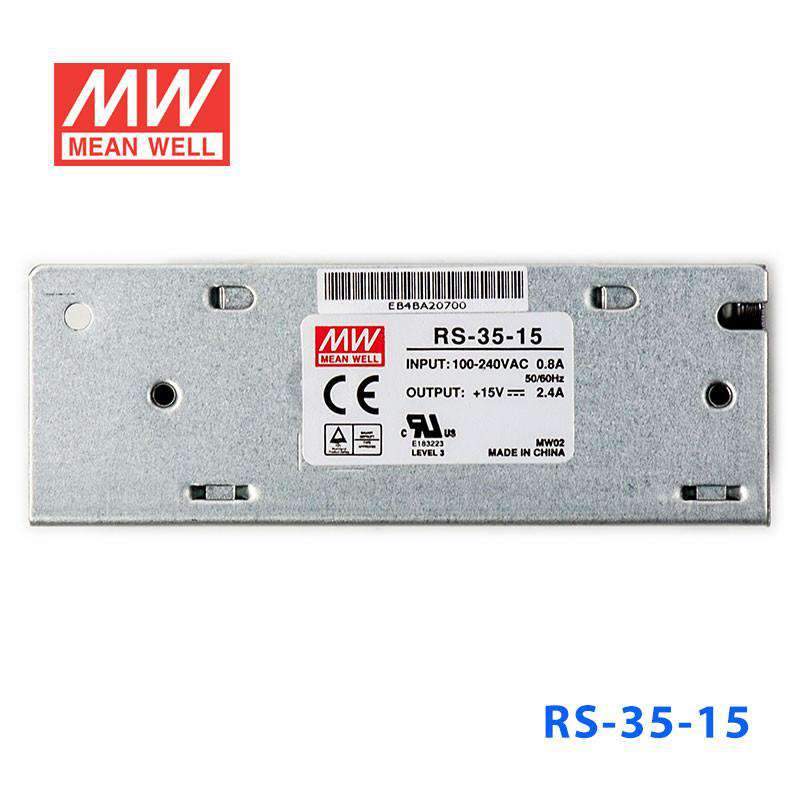 Mean Well RS - 35 - 15 Power Supply 35W 15V - RS - 35 - 15 - powersupplymall.com