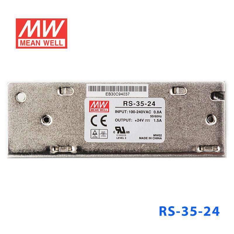 Mean Well RS - 35 - 24 Power Supply 35W 24V - RS - 35 - 24 - powersupplymall.com