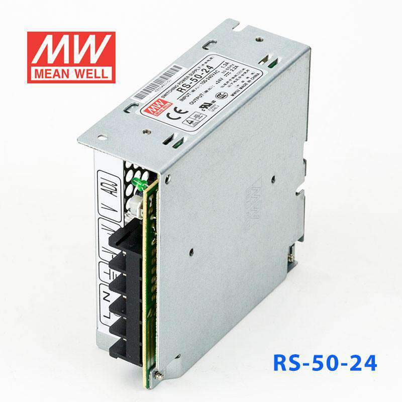 Mean Well RS - 50 - 24 Power Supply 50W 24V - RS - 50 - 24 - powersupplymall.com