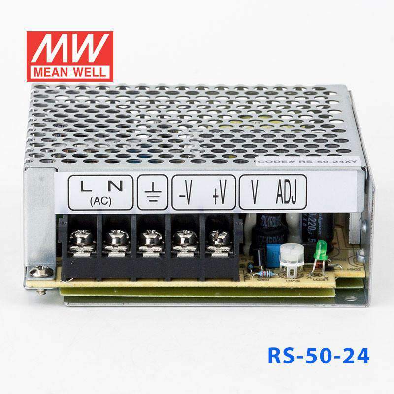Mean Well RS - 50 - 24 Power Supply 50W 24V - RS - 50 - 24 - powersupplymall.com