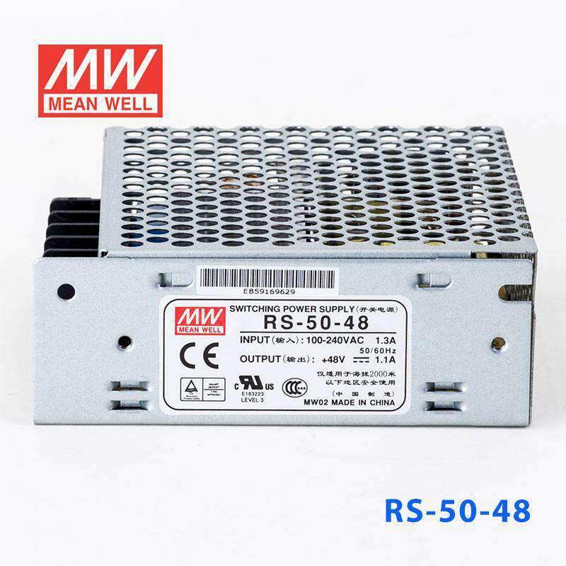 Mean Well RS - 50 - 48 Power Supply 50W 48V - RS - 50 - 48 - powersupplymall.com