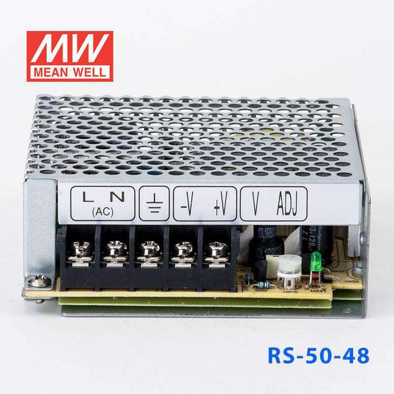 Mean Well RS - 50 - 48 Power Supply 50W 48V - RS - 50 - 48 - powersupplymall.com
