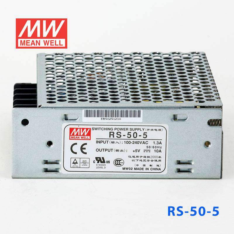 Mean Well RS - 50 - 5 Power Supply 50W 5V - RS - 50 - 5 - powersupplymall.com