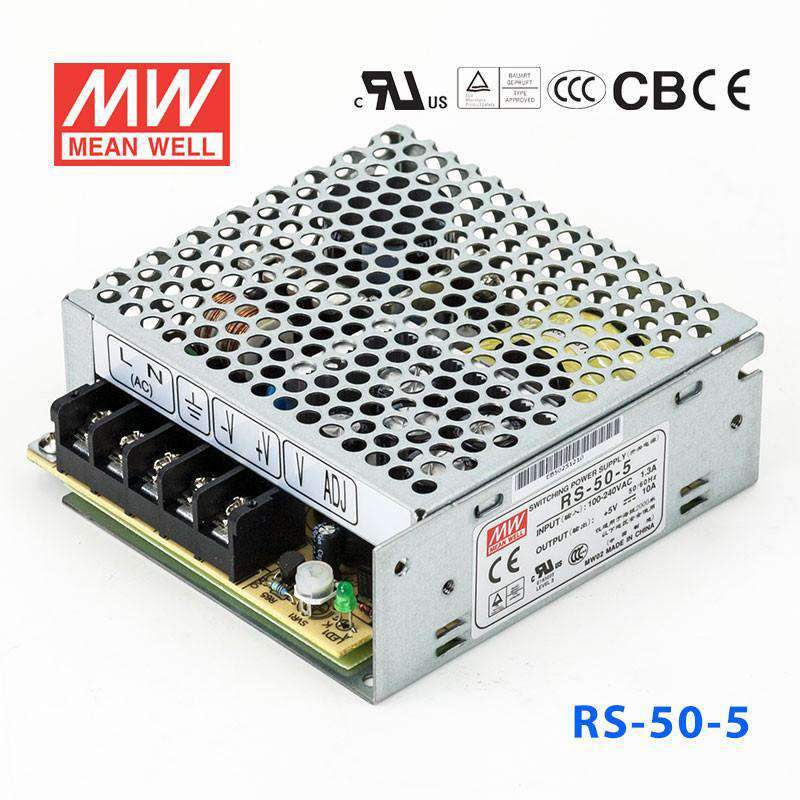 Mean Well RS - 50 - 5 Power Supply 50W 5V - RS - 50 - 5 - powersupplymall.com