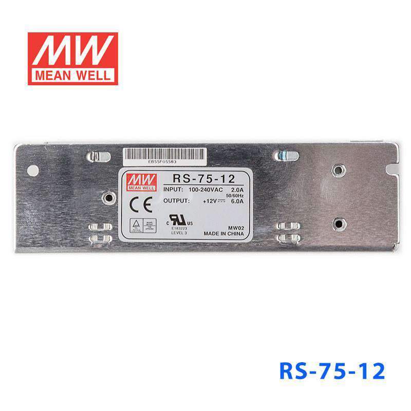 Mean Well RS - 75 - 12 Power Supply 75W 12V - RS - 75 - 12 - powersupplymall.com