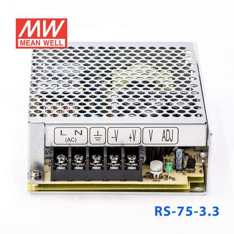 Mean Well RS - 75 - 3.3 Power Supply 75W 3.3V - RS - 75 - 3.3 - powersupplymall.com