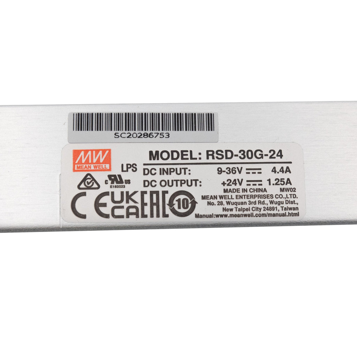 Mean Well RSD - 30G - 24 DC - DC Converter - 30W - 9~36V in 24V out - RSD - 30G - 24 - powersupplymall.com