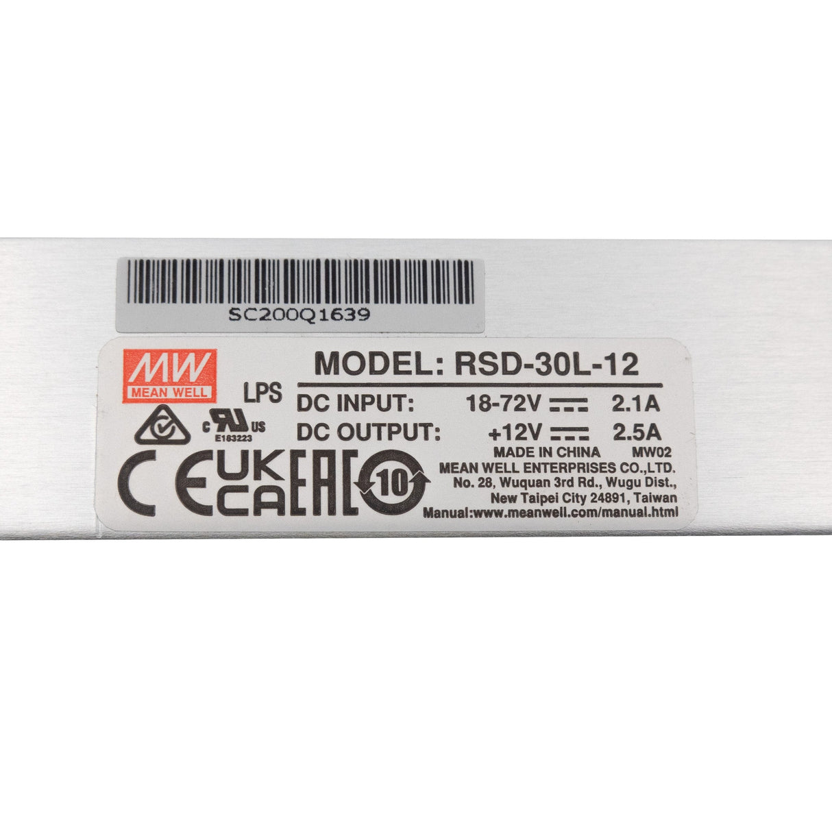 Mean Well RSD - 30L - 12 DC - DC Converter - 30W - 18~72V in 12V out - RSD - 30L - 12 - powersupplymall.com