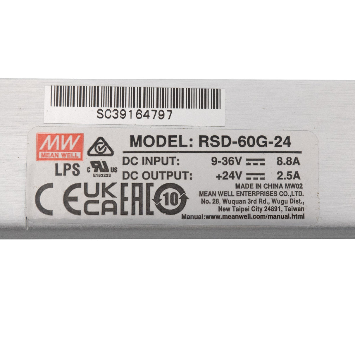 Mean Well RSD - 60G - 24 DC - DC Converter - 30W - 9~36V in 24V out - RSD - 60G - 24 - powersupplymall.com