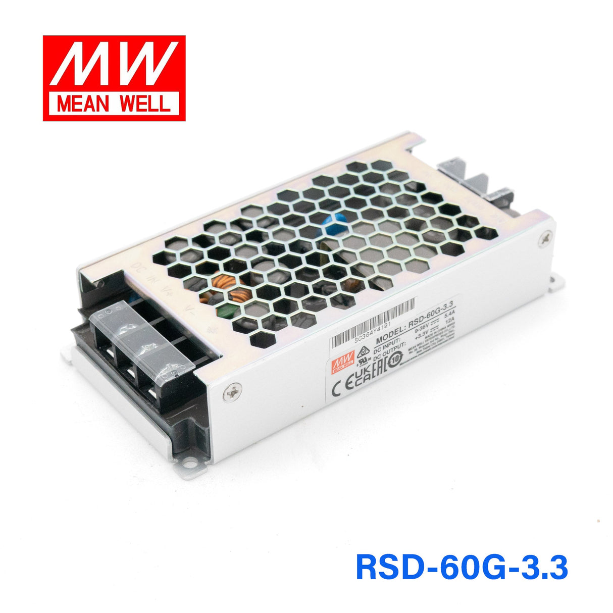 Mean Well RSD - 60G - 3.3 DC - DC Converter - 19.8W - 9~36V in 3.3V out - RSD - 60G - 3.3 - powersupplymall.com
