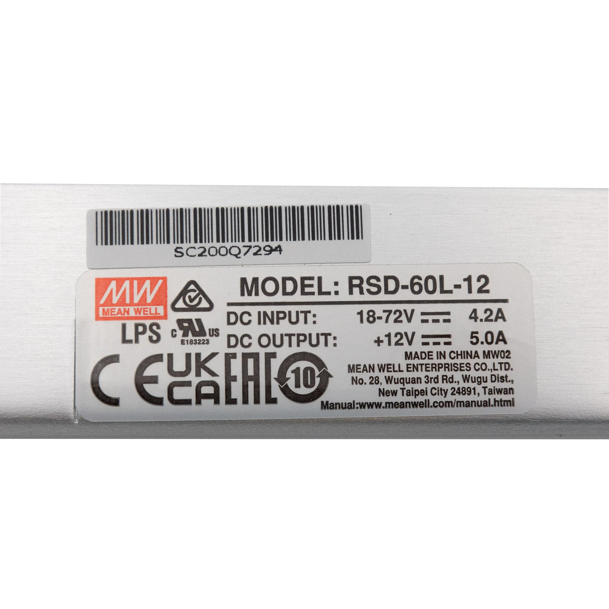 Mean Well RSD - 60L - 12 DC - DC Converter - 30W - 18~72V in 12V out - RSD - 60L - 12 - powersupplymall.com