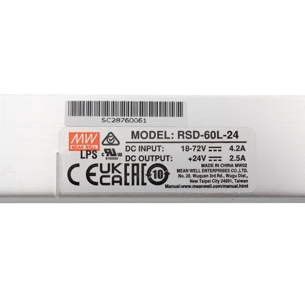 Mean Well RSD - 60L - 24 DC - DC Converter - 30W - 18~72V in 24V out - RSD - 60L - 24 - powersupplymall.com