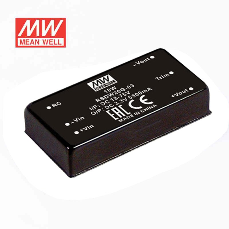 Mean Well RSDW20G - 05 DC - DC Converter - 20W - 18~75V in 5V out - RSDW20G - 05 - powersupplymall.com