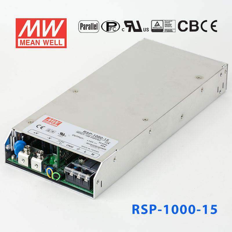 Mean Well RSP - 1000 - 15 Power Supply 750W 15V - RSP - 1000 - 15 - powersupplymall.com