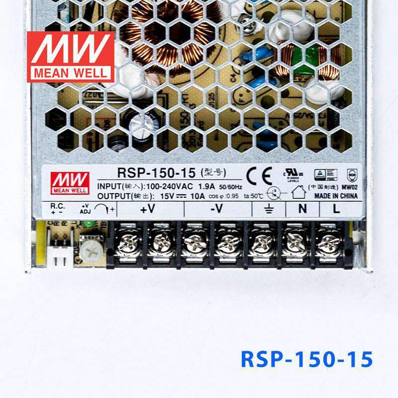Mean Well RSP - 150 - 15 Power Supply 150W 15V - RSP - 150 - 15 - powersupplymall.com