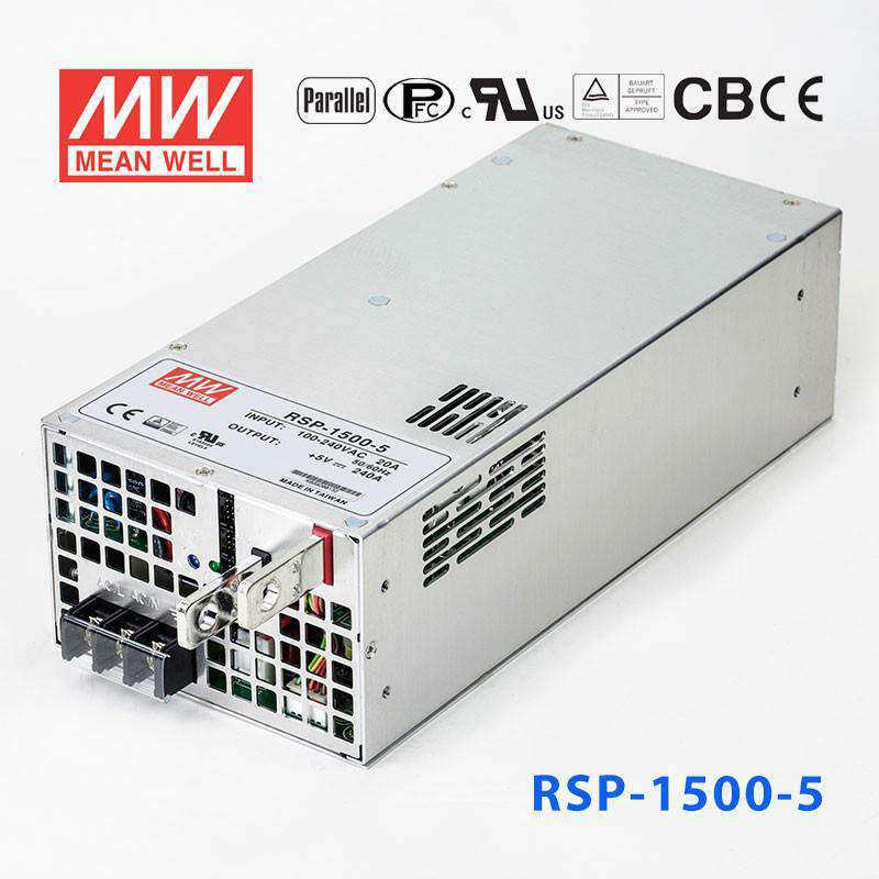 Mean Well RSP - 1500 - 5 Power Supply 1200W 5V - RSP - 1500 - 5 - powersupplymall.com
