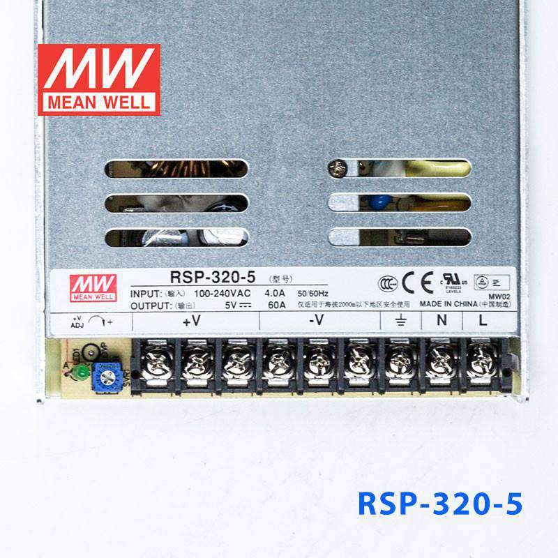 Mean Well RSP - 320 - 5 Power Supply 300W 5V - RSP - 320 - 5 - powersupplymall.com