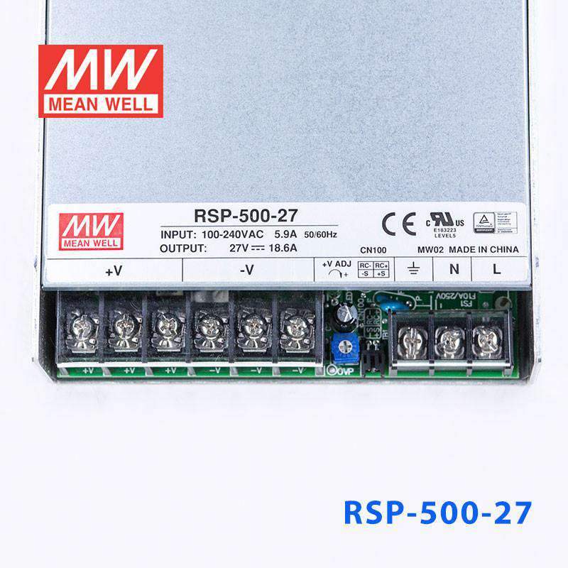 Mean Well RSP - 500 - 27 Power Supply 500W 27V - RSP - 500 - 27 - powersupplymall.com