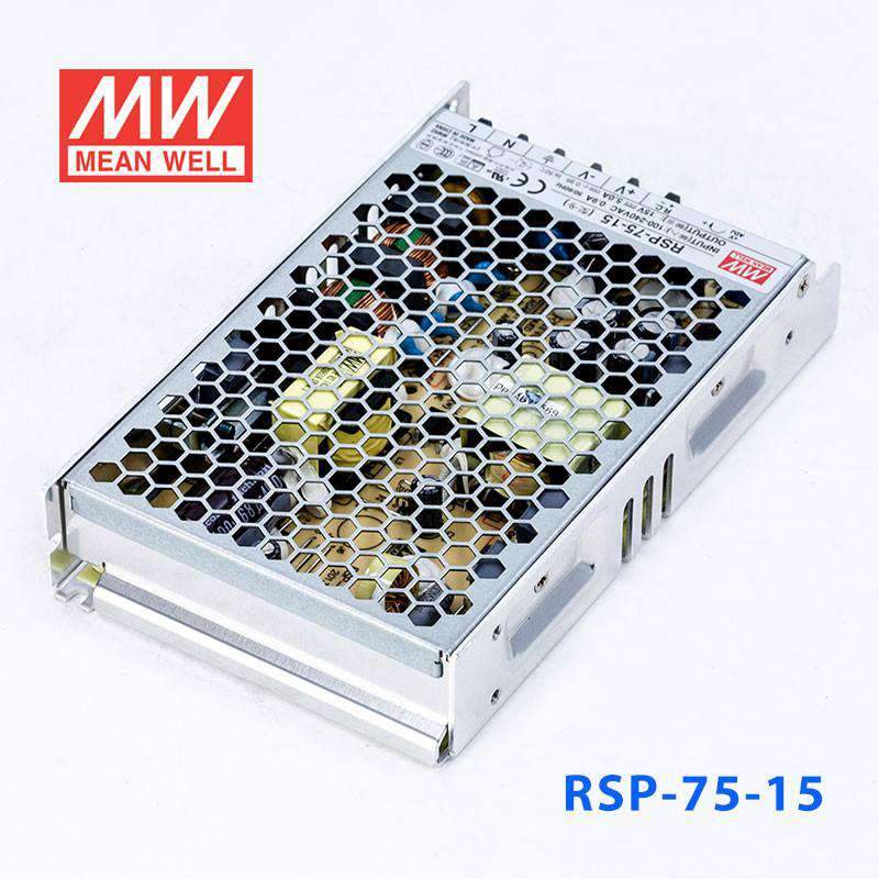 Mean Well RSP - 75 - 15 Power Supply 75W 15V - RSP - 75 - 15 - powersupplymall.com