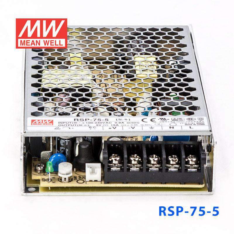 Mean Well RSP - 75 - 5 Power Supply 75W 5V - RSP - 75 - 5 - powersupplymall.com