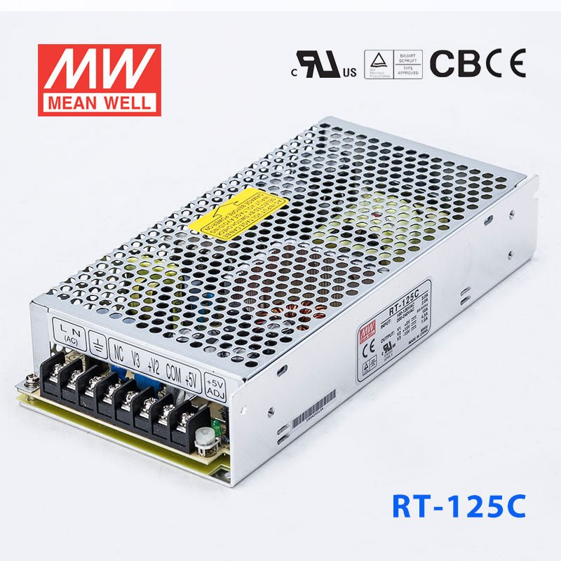 Mean Well RT - 125C Power Supply 125W 5V 15V - 15V - RT - 125C - powersupplymall.com