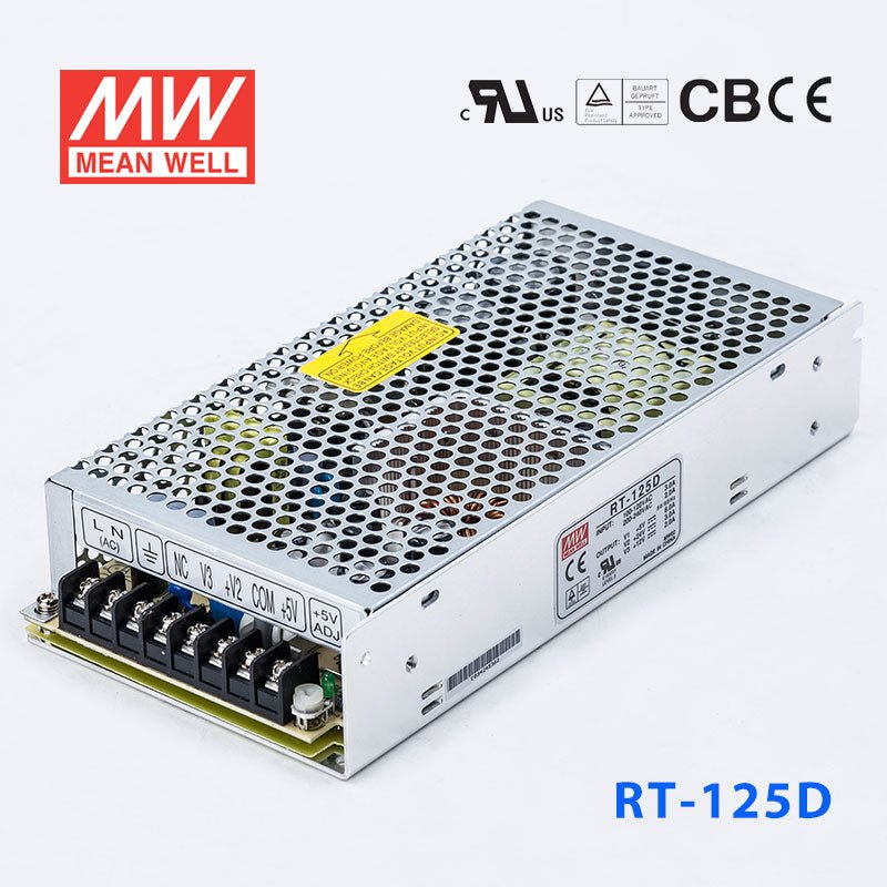 Mean Well RT - 125D Power Supply 125W 5V 24V 12V - RT - 125D - powersupplymall.com