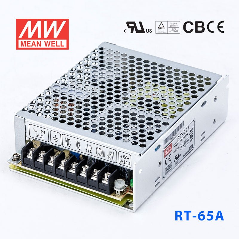 Mean Well RT - 65A Power Supply 65W 5V 12V - 5V - RT - 65A - powersupplymall.com