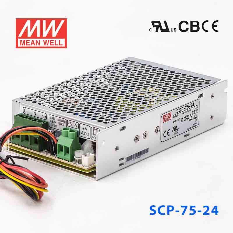 Mean Well SCP - 75 - 24 Power supply 74.5W 27.6V 2.7A - SCP - 75 - 24 - powersupplymall.com