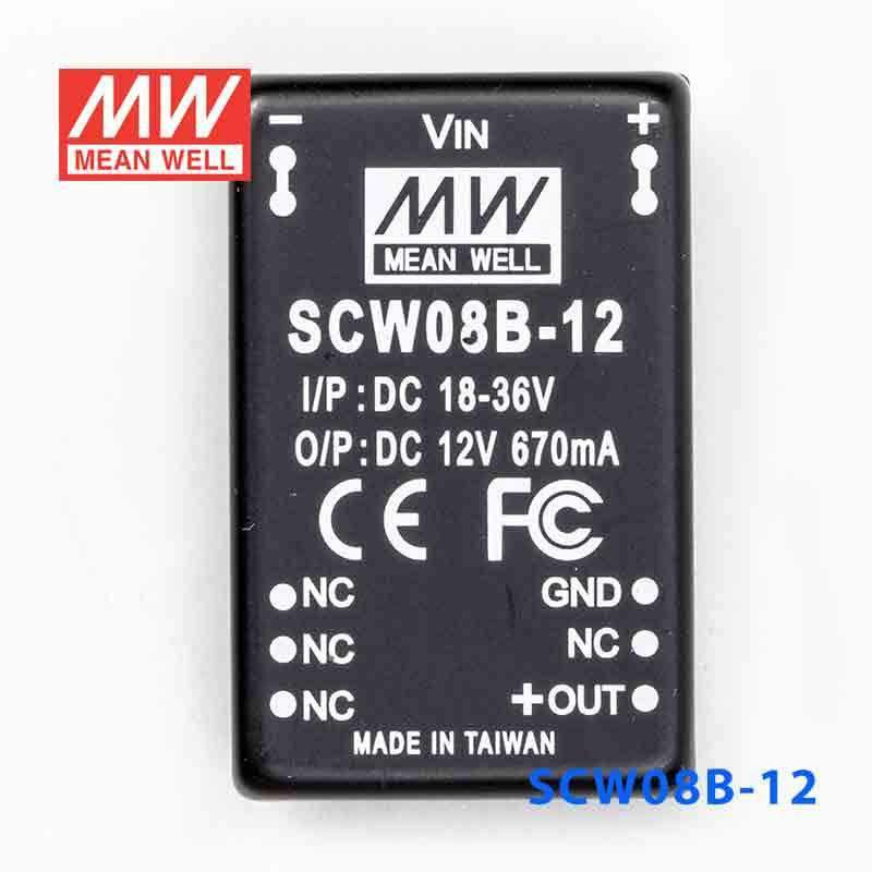 Mean Well SCW08B - 12 DC - DC Converter - 8W 18~36V DC in 12V out - SCW08B - 12 - powersupplymall.com