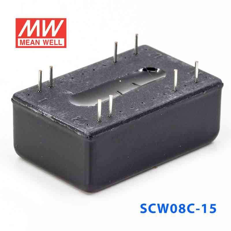 Mean Well SCW08C - 15 DC - DC Converter - 8W 36~72V DC in 15V out - SCW08C - 15 - powersupplymall.com