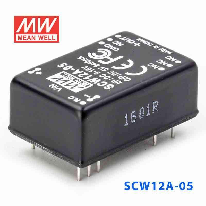 Mean Well SCW12A - 05 DC - DC Converter - 12W 9~18V DC in 5V out - SCW12A - 05 - powersupplymall.com
