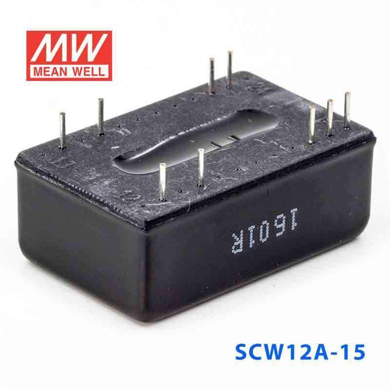 Mean Well SCW12A - 15 DC - DC Converter - 12W 9~18V DC in 15V out - SCW12A - 15 - powersupplymall.com