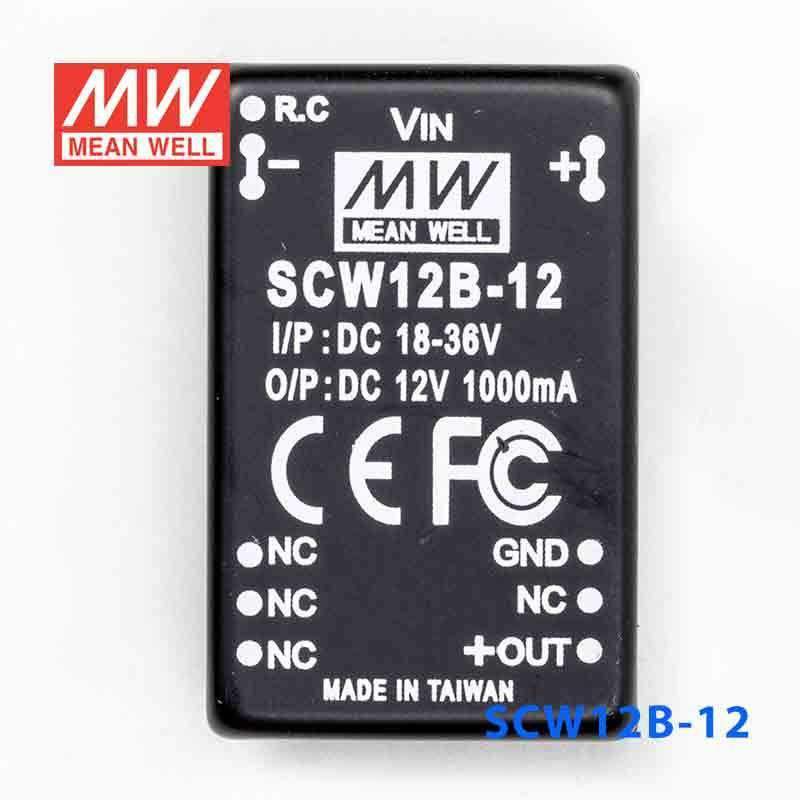 Mean Well SCW12B - 12 DC - DC Converter - 12W 18~36V DC in 12V out - SCW12B - 12 - powersupplymall.com