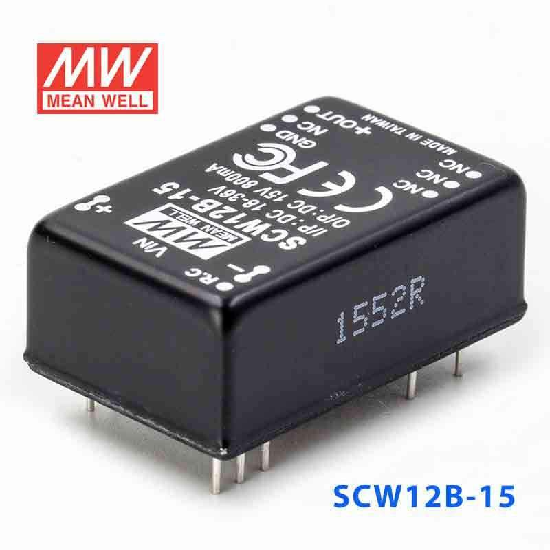 Mean Well SCW12B - 15 DC - DC Converter - 12W 18~36V DC in 15V out - SCW12B - 15 - powersupplymall.com