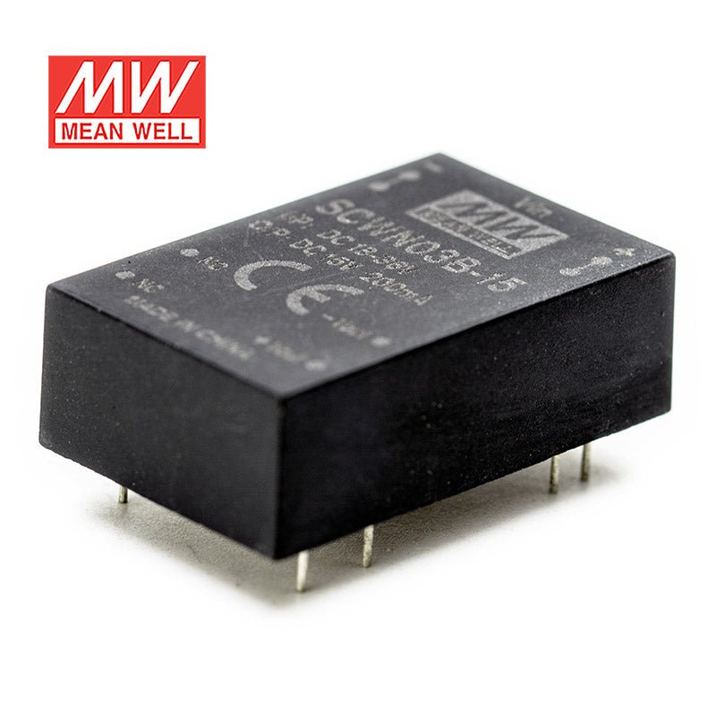 Mean Well SCWN03B - 15 DC - DC Converter - 3W 18~36V DC in 15V out - SCWN03B - 15 - powersupplymall.com