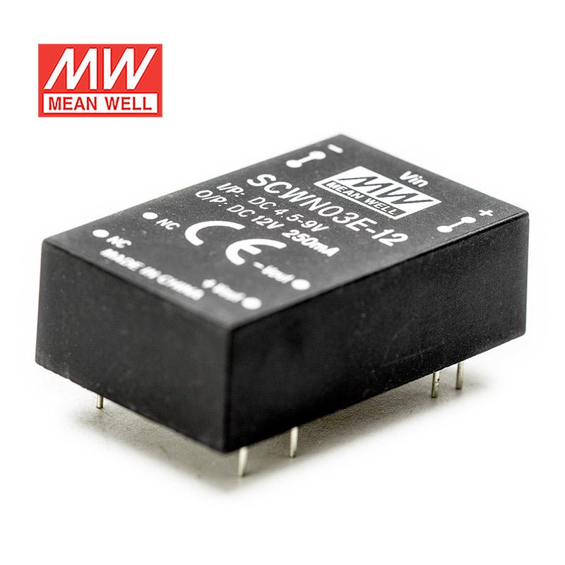 Mean Well SCWN03E - 12 DC - DC Converter - 3W 4.5~9V DC in 12V out - SCWN03E - 12 - powersupplymall.com
