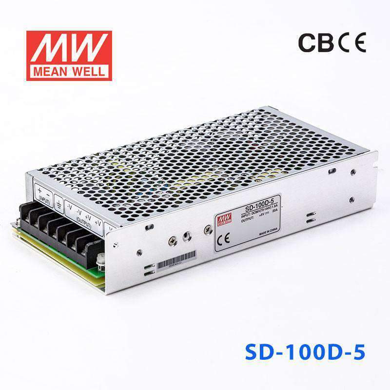 Mean Well SD - 100D - 5 DC - DC Converter - 100W - 72~144V in 5V out - SD - 100D - 5 - powersupplymall.com