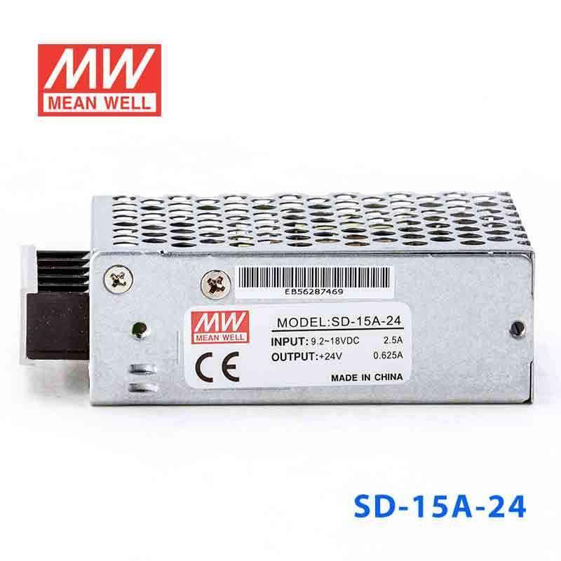Mean Well SD-15A-24 DC-DC Converter - 15W - 9.2~18V in 24V out 625mA - SD-15A-24 - powersupplymall.com