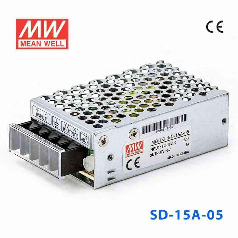 Mean Well SD - 15A - 5 DC - DC Converter - 15W - 9.2~18V in 5V out - SD - 15A - 5 - powersupplymall.com