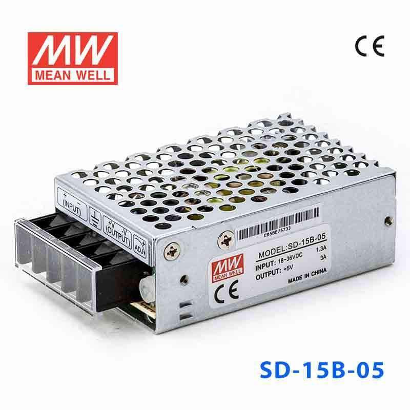 Mean Well SD - 15B - 5 DC - DC Converter - 15W - 18~36V in 5V out - SD - 15B - 5 - powersupplymall.com