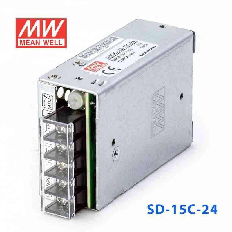 Mean Well SD - 15C - 24 DC - DC Converter - 15W - 36~72V in 24V out - SD - 15C - 24 - powersupplymall.com