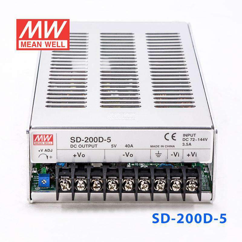 Mean Well SD - 200D - 5 DC - DC Converter - 200W - 72~144V in 5V out - SD - 200D - 5 - powersupplymall.com