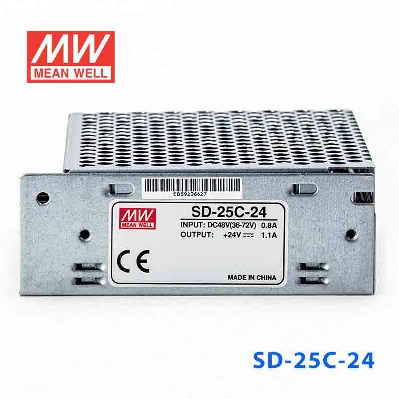 Mean Well SD-25C-24 DC-DC Converter - 25W - 36~72V in 24V out 1.1A - SD-25C-24 - powersupplymall.com