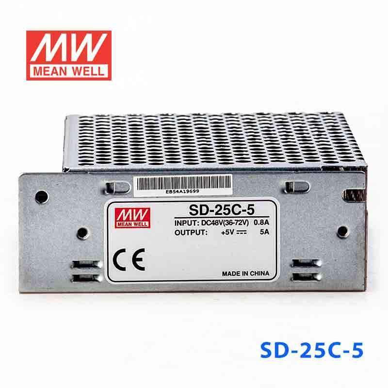 Mean Well SD-25C-5 DC-DC Converter - 25W - 36~72V in 5V out 5A - SD-25C-5 - powersupplymall.com