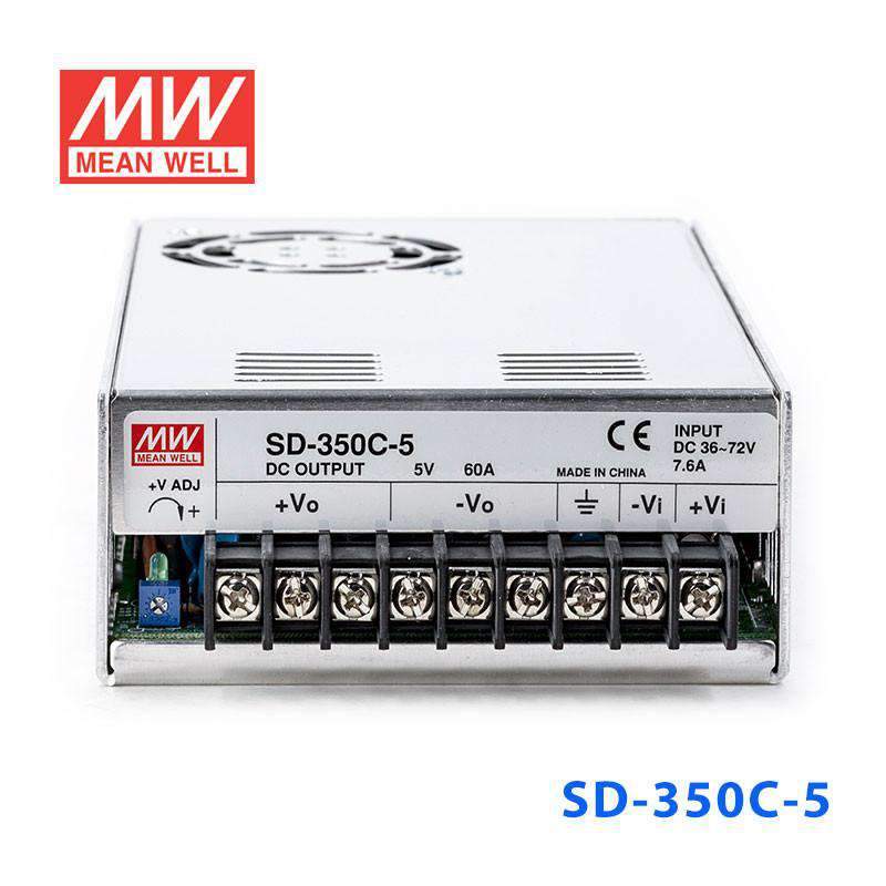 Mean Well SD-350C-5 DC-DC Converter - 300W - 36~72V in 5V out 60A - SD-350C-5 - powersupplymall.com
